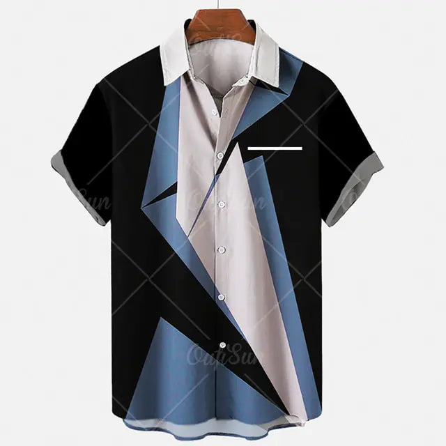 Hawaiian Harajuku Casual Men's Shirt in Polyester/Spandex