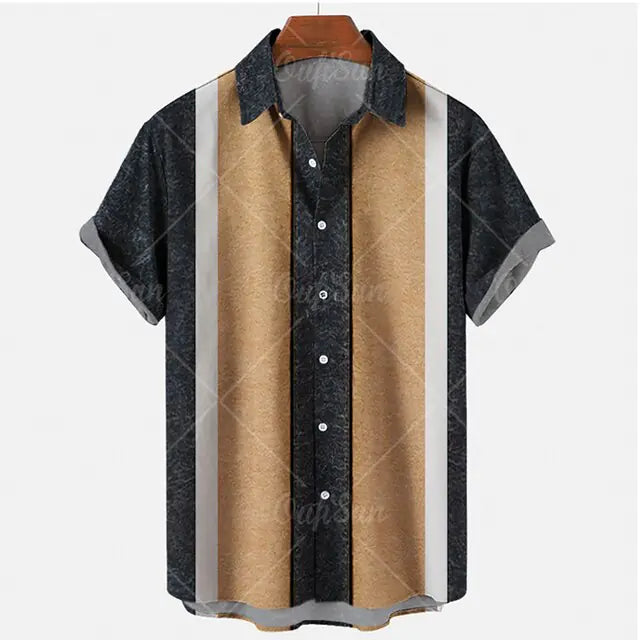 Hawaiian Harajuku Casual Men's Shirt in Polyester/Spandex