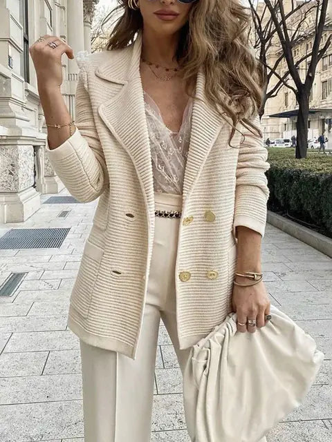 Loose Double-Breasted Women's Casual Suit Jacket