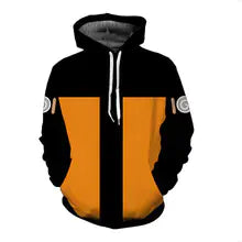 Sweat à Capuche avec Impression 3D de Naruto