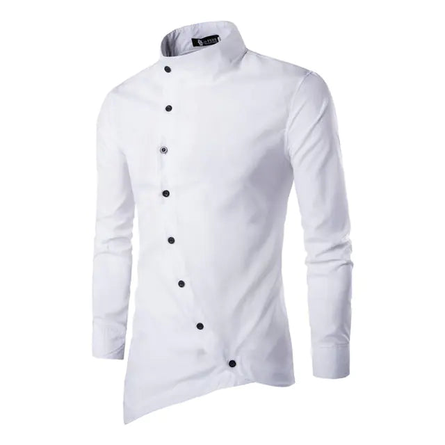 Trendy Long Sleeve Casual Solid Color Men's Shirt