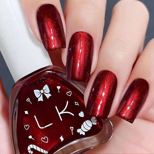 KAHSOSE Pearl Burgundy Gel Polish Fast Drying Dark Red Sparkle Nail Polish Blood Red Nail Polish Quick Dry Deep Red Gel Nail Polish Shimmery Bright Maroon Gel Polish for Women & Girls 0.4 Fl Oz