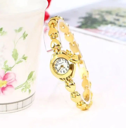 Montre Femme Bracelet Cœur en Acier Quartz