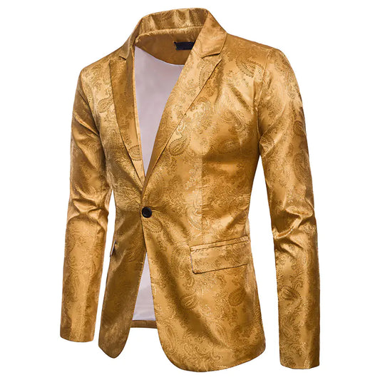 Men's Suit with Stylish One-Button Design and Fit