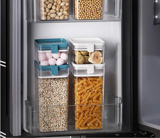 Ensemble de Conteneurs de Stockage pour Aliments de Cuisine Transparent