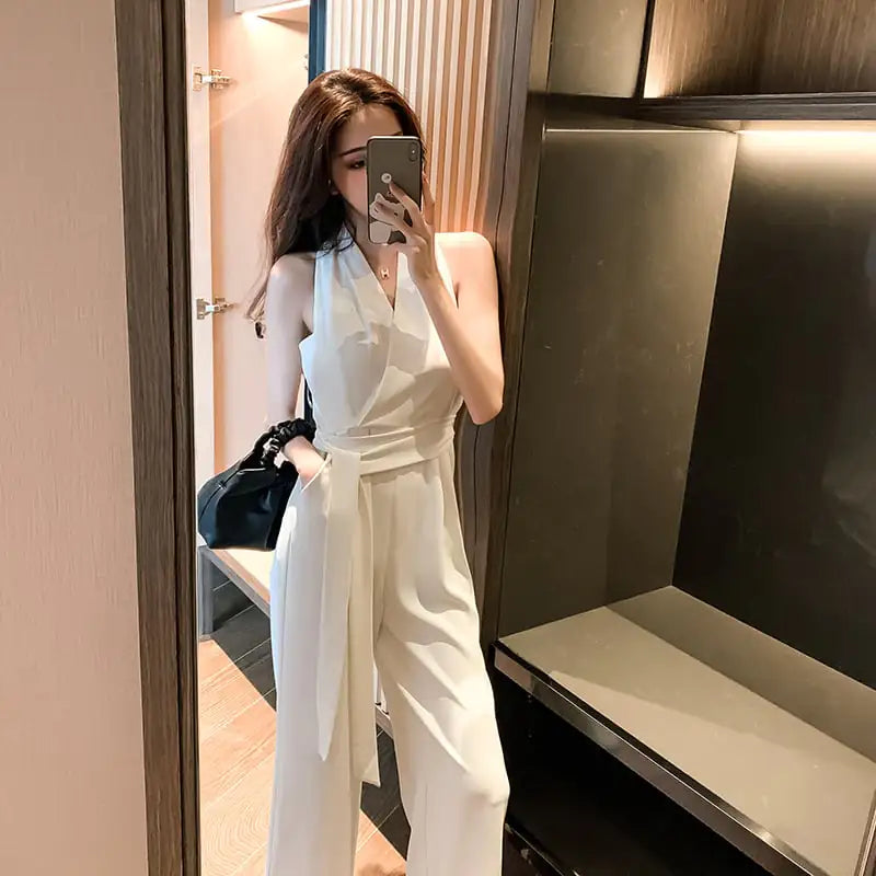 Trendy Women's Wide Leg Overalls Suit