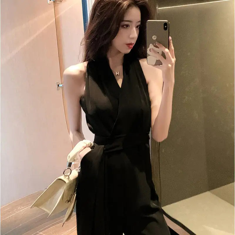 Trendy Women's Wide Leg Overalls Suit