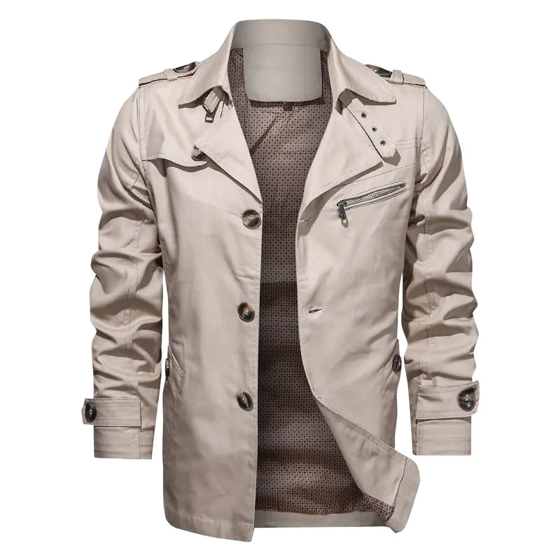 Cotton Mid-Length Casual Jacket for Men
