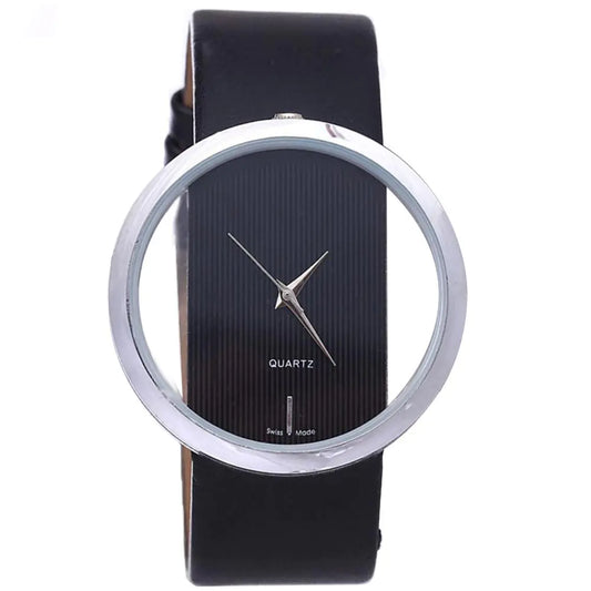 Fashionable Women's Watch with Transparent Hollow Design