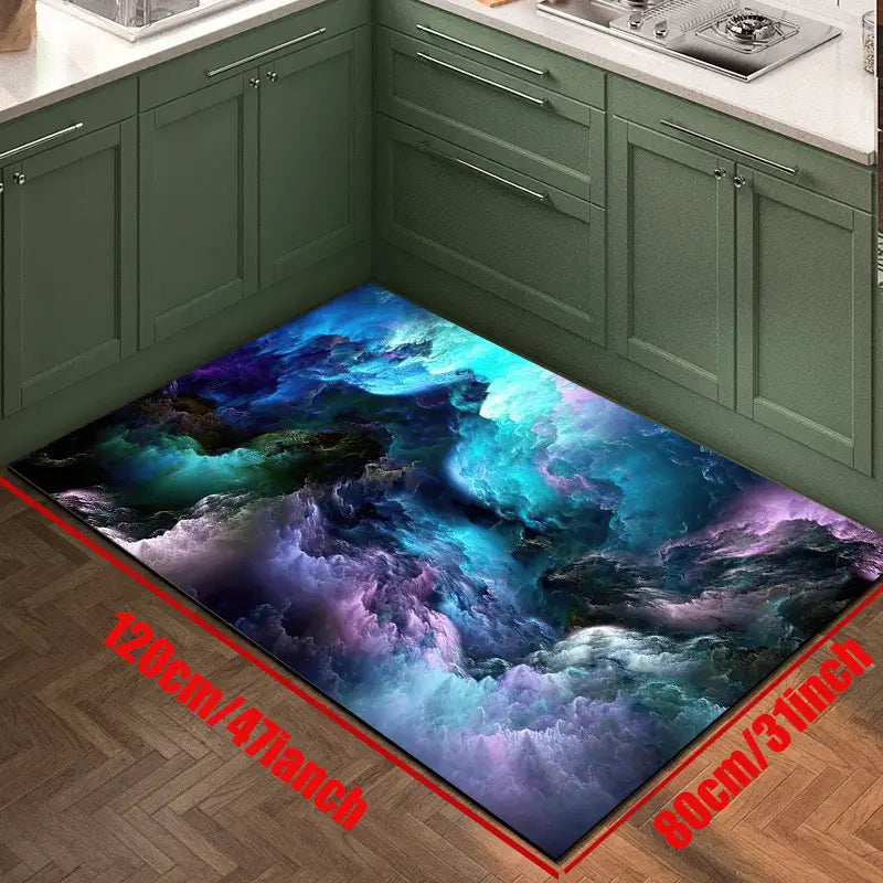 3D Galaxy Space Star Area Rug for Living Room Decor
