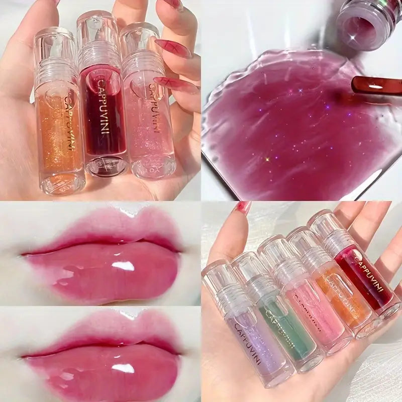 Cappuvini Shiny Crystal Jelly Lip Gloss - Moisturizing Finish