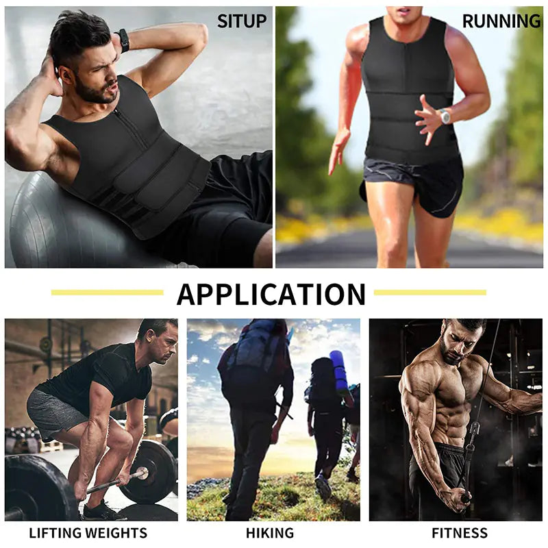 Men's Double Waistband Fitness Suit for Belly Tightening