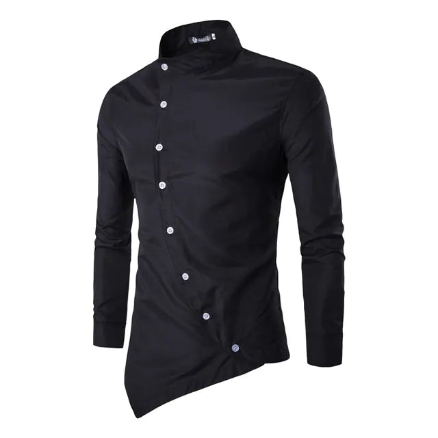 Trendy Long Sleeve Casual Solid Color Men's Shirt