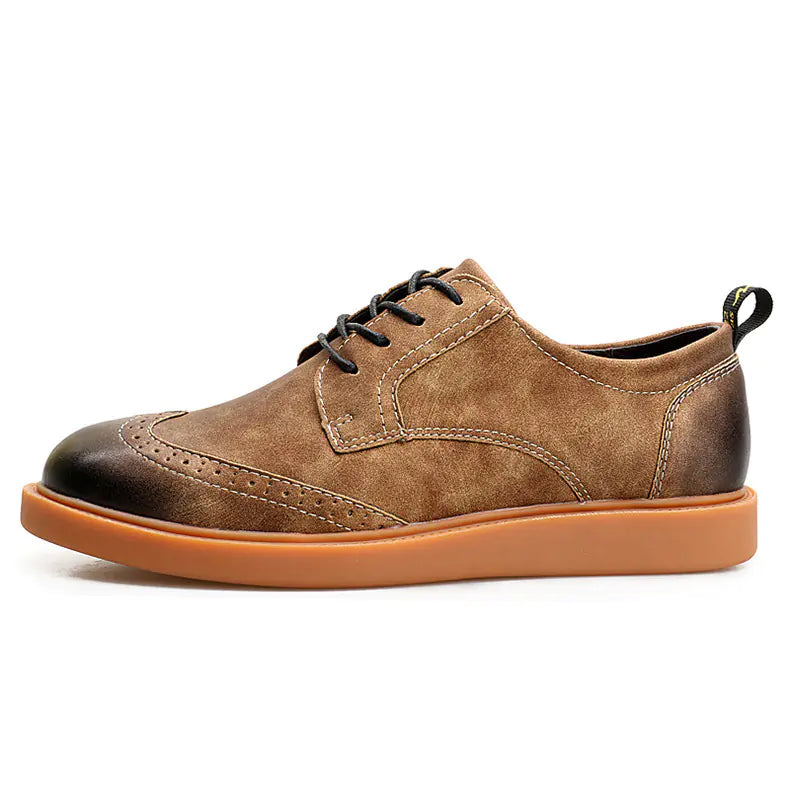 Brogue Men's Shoes, British Style Wingtip Shoes