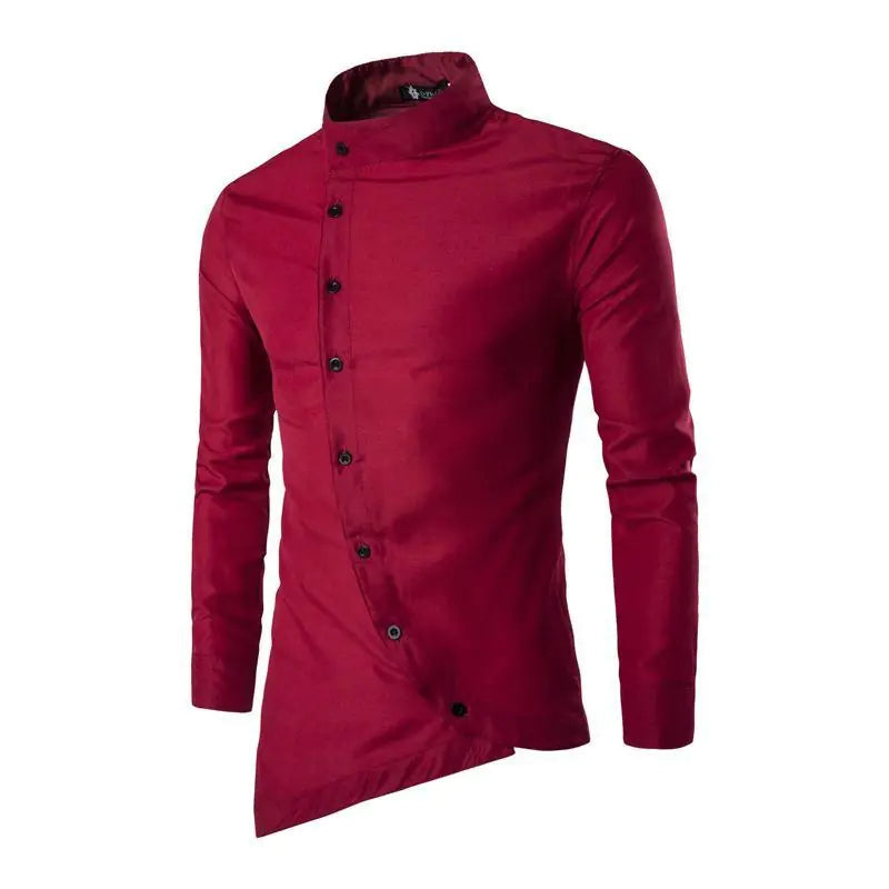Trendy Long Sleeve Casual Solid Color Men's Shirt