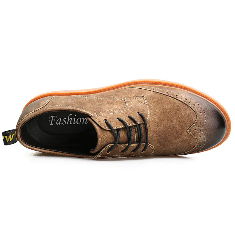 Brogue Men's Shoes, British Style Wingtip Shoes