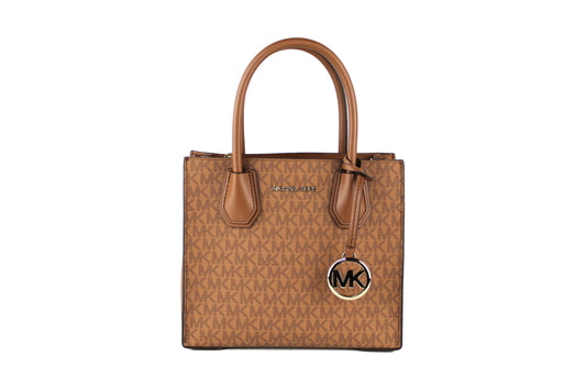 Michael Kors Mercer Medium Luggage Multi Leather Messenger Crossbody Handbag