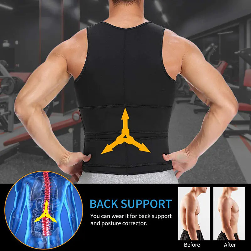 Men's Double Waistband Fitness Suit for Belly Tightening