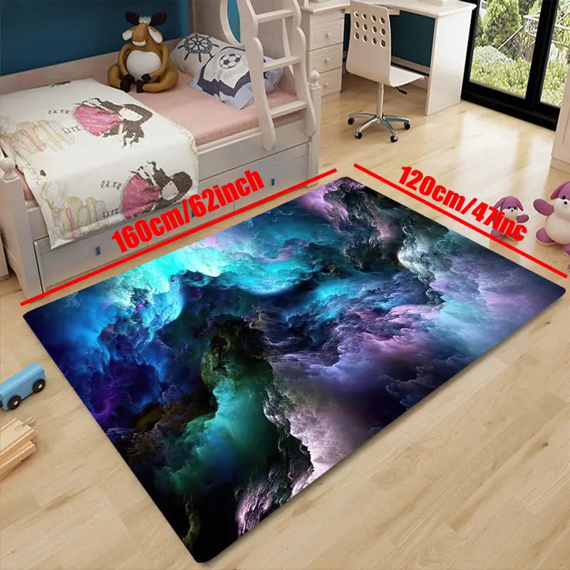 3D Galaxy Space Star Area Rug for Living Room Decor