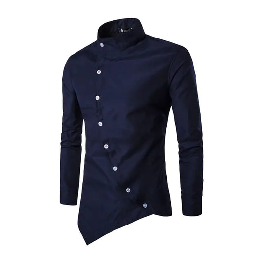 Trendy Long Sleeve Casual Solid Color Men's Shirt