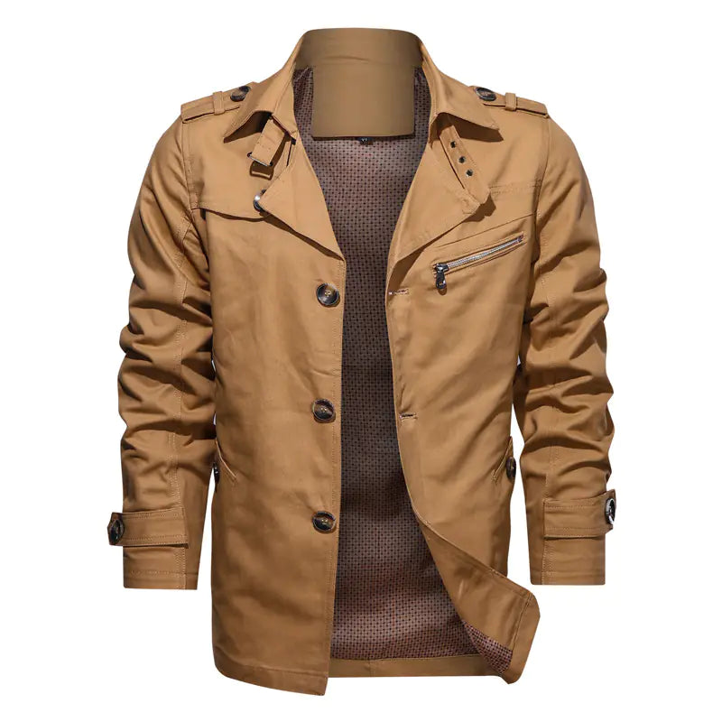 Cotton Mid-Length Casual Jacket for Men