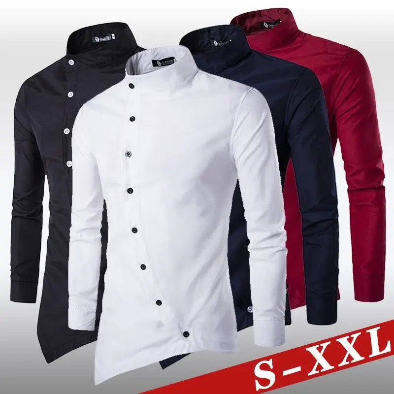 Trendy Long Sleeve Casual Solid Color Men's Shirt