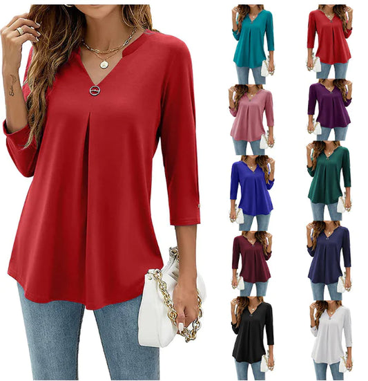 Purple Business Style Long Sleeve Women's Shirt (Single)