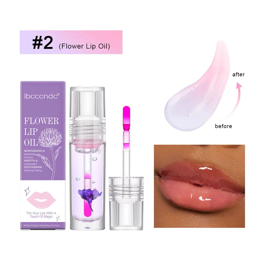 Color Changing Flower Lip Oil - Moisturizing Jelly Gloss
