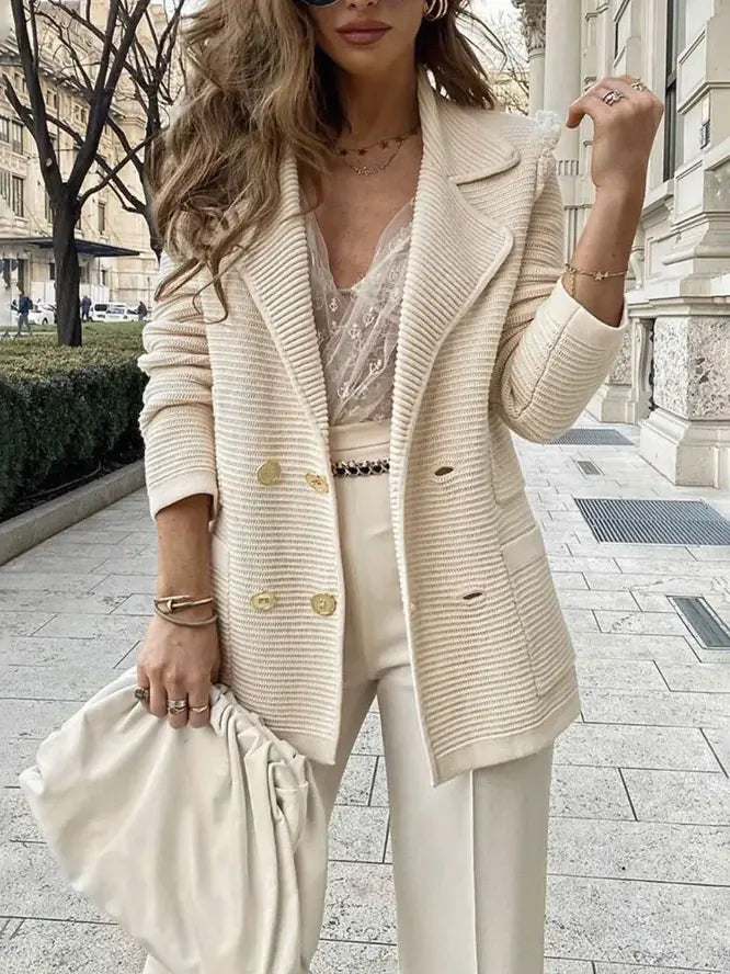 Loose Double-Breasted Women's Casual Suit Jacket