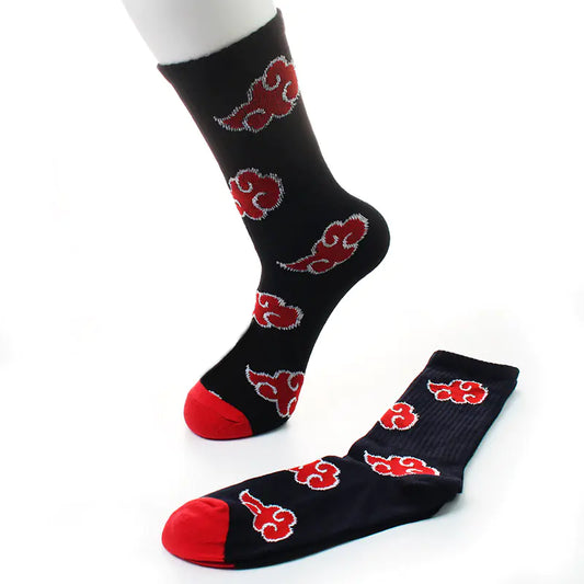 Chaussettes mi-mollet Naruto Akatsuki en coton pour Anime, en gros