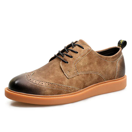 Brogue Men's Shoes, British Style Wingtip Shoes