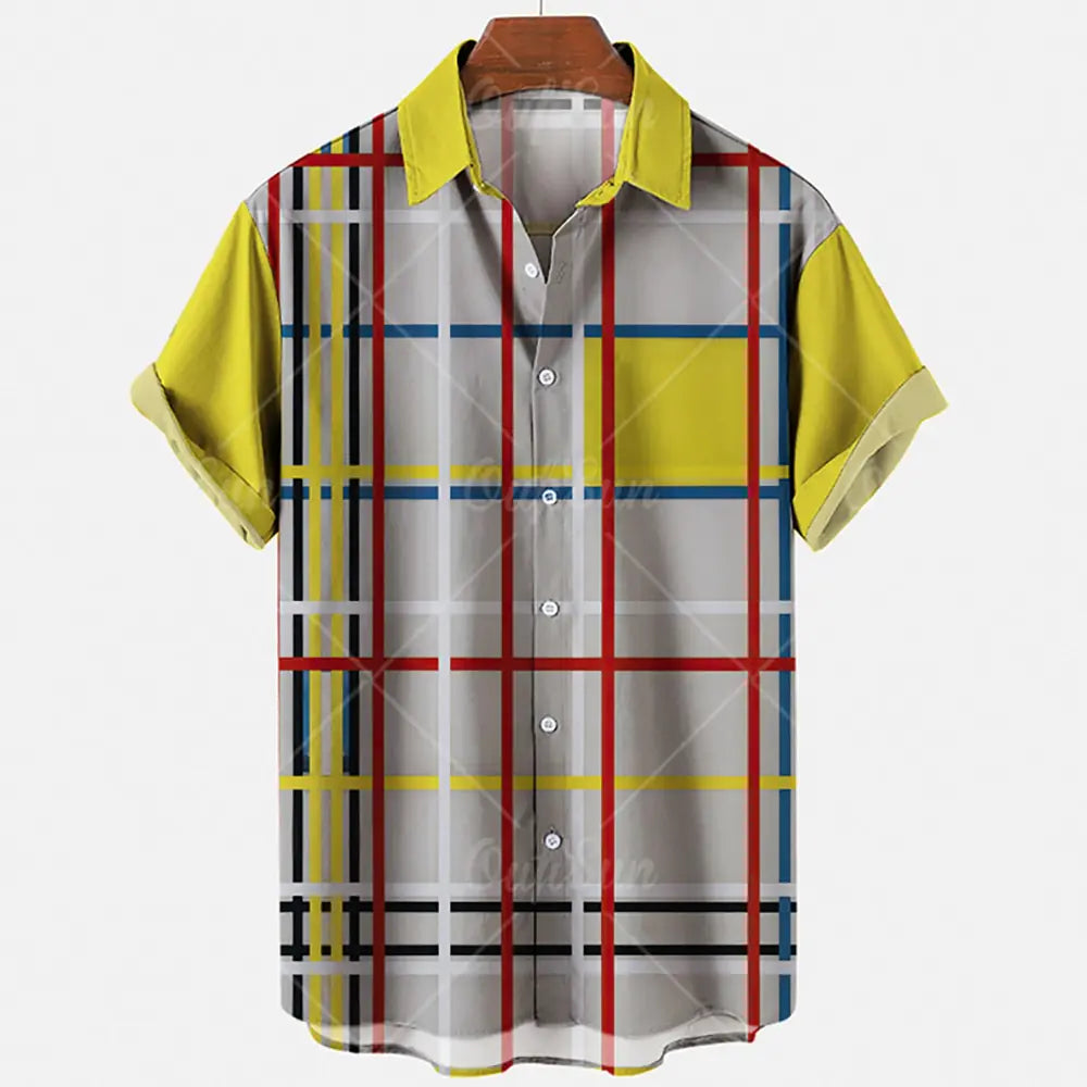 Hawaiian Harajuku Casual Men's Shirt in Polyester/Spandex
