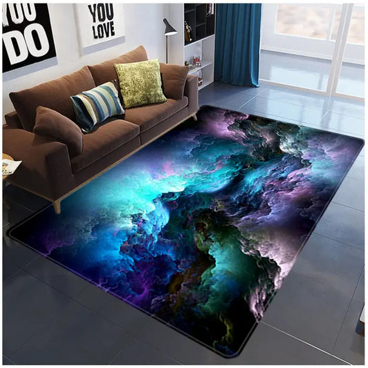 3D Galaxy Space Star Area Rug for Living Room Decor