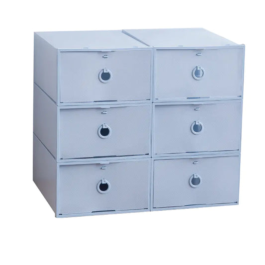 6-Pack Thick Transparent Drawer Shoe Storage Boxes