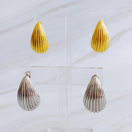 Cabled Teardrop Solid Stud Earrings