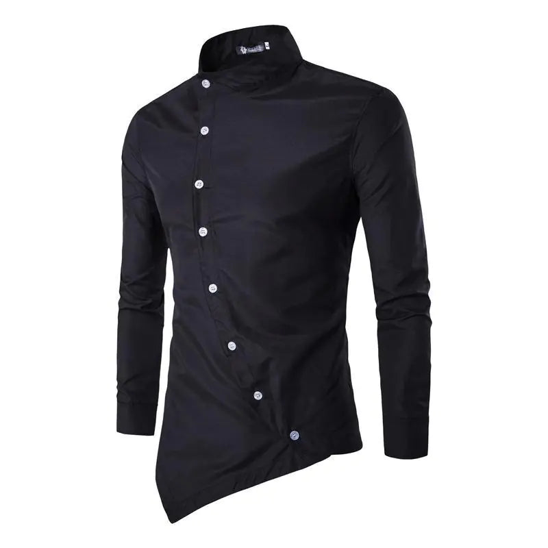 Trendy Long Sleeve Casual Solid Color Men's Shirt