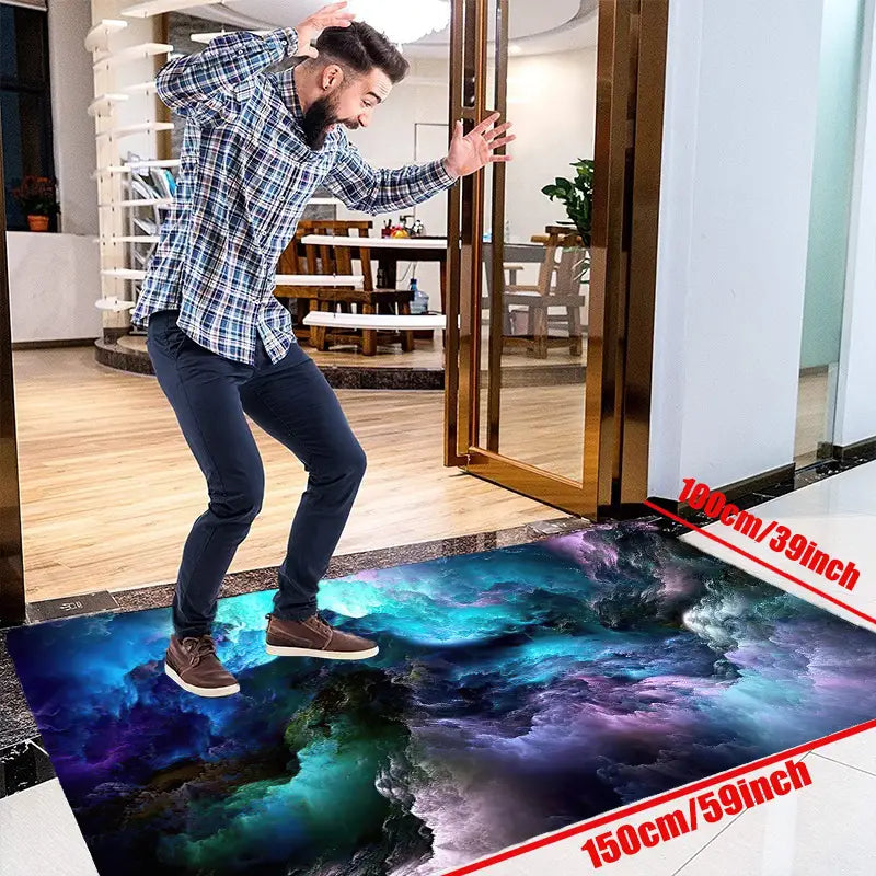 3D Galaxy Space Star Area Rug for Living Room Decor