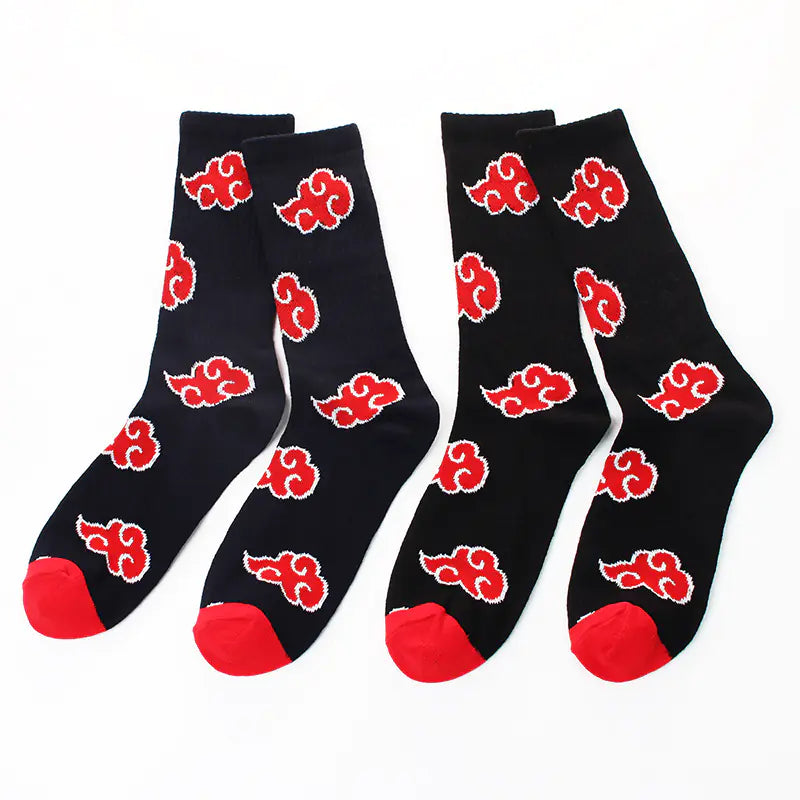 Chaussettes mi-mollet Naruto Akatsuki en coton pour Anime, en gros